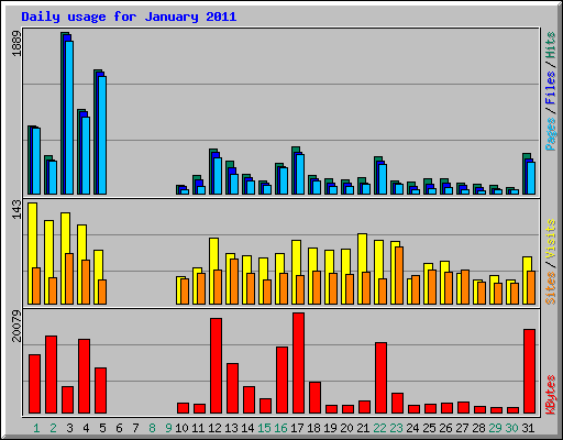 Daily usage for January 2011