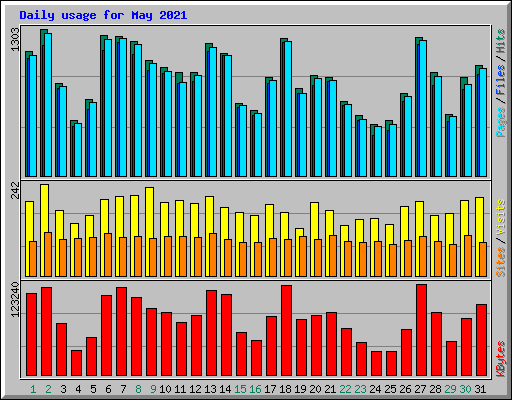 Daily usage for May 2021