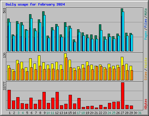 Daily usage for February 2024