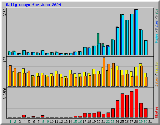 Daily usage for June 2024