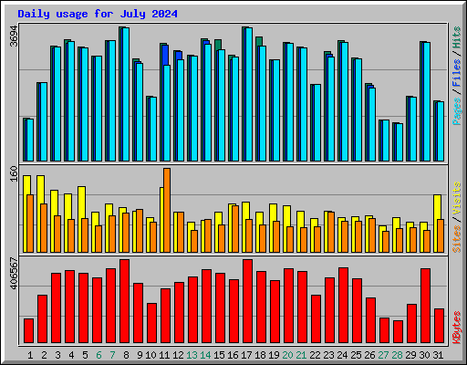 Daily usage for July 2024