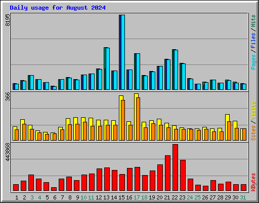 Daily usage for August 2024