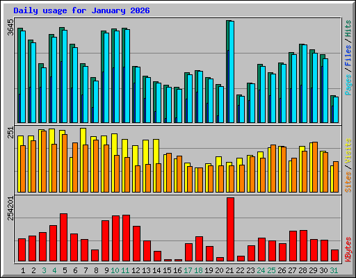Daily usage for January 2026