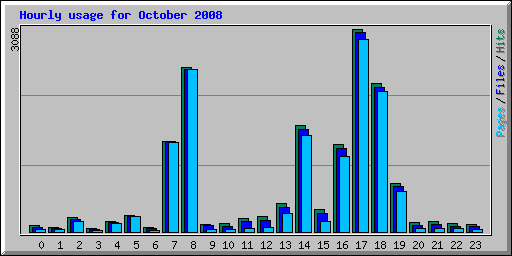 Hourly usage for October 2008