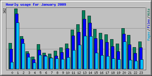 Hourly usage for January 2009