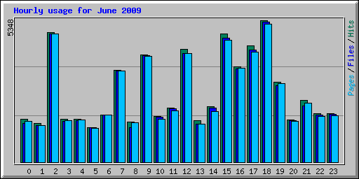 Hourly usage for June 2009