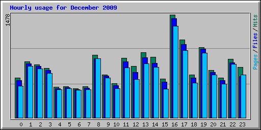 Hourly usage for December 2009