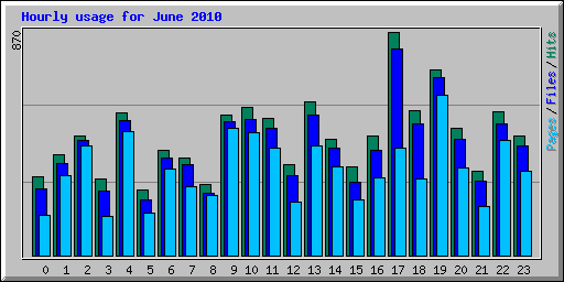 Hourly usage for June 2010