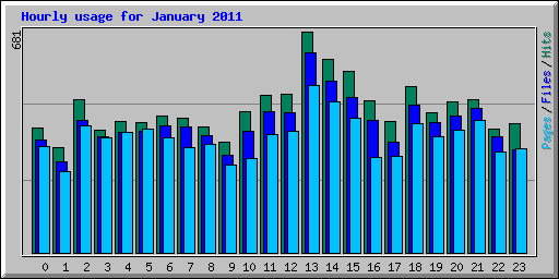 Hourly usage for January 2011