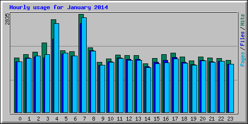 Hourly usage for January 2014