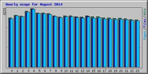 Hourly usage for August 2014