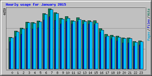 Hourly usage for January 2015