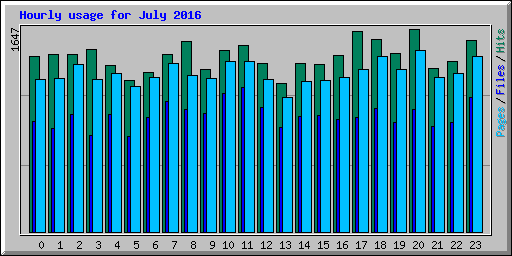 Hourly usage for July 2016