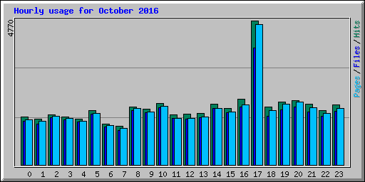 Hourly usage for October 2016