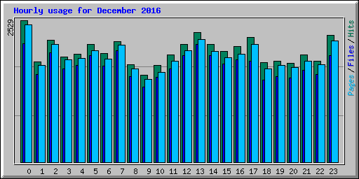 Hourly usage for December 2016