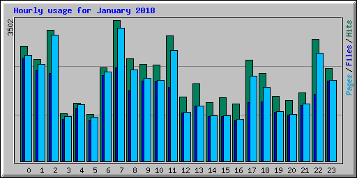 Hourly usage for January 2018