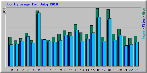 Hourly usage for July 2018