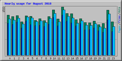 Hourly usage for August 2018