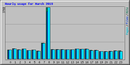 Hourly usage for March 2019