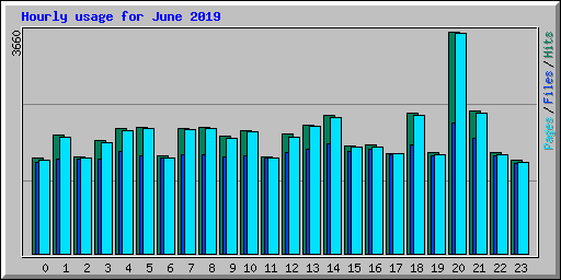 Hourly usage for June 2019