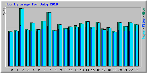 Hourly usage for July 2019