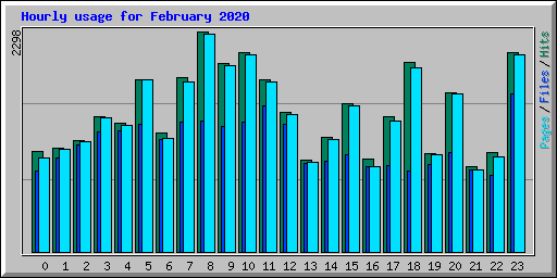 Hourly usage for February 2020
