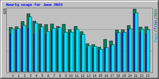 Hourly usage for June 2023