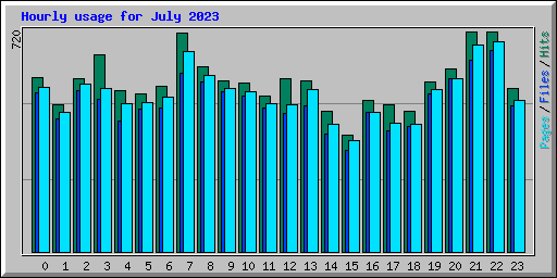 Hourly usage for July 2023