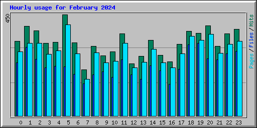 Hourly usage for February 2024