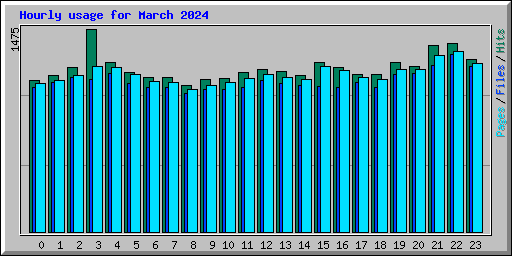 Hourly usage for March 2024