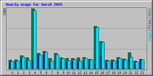 Hourly usage for March 2025