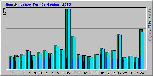 Hourly usage for September 2025